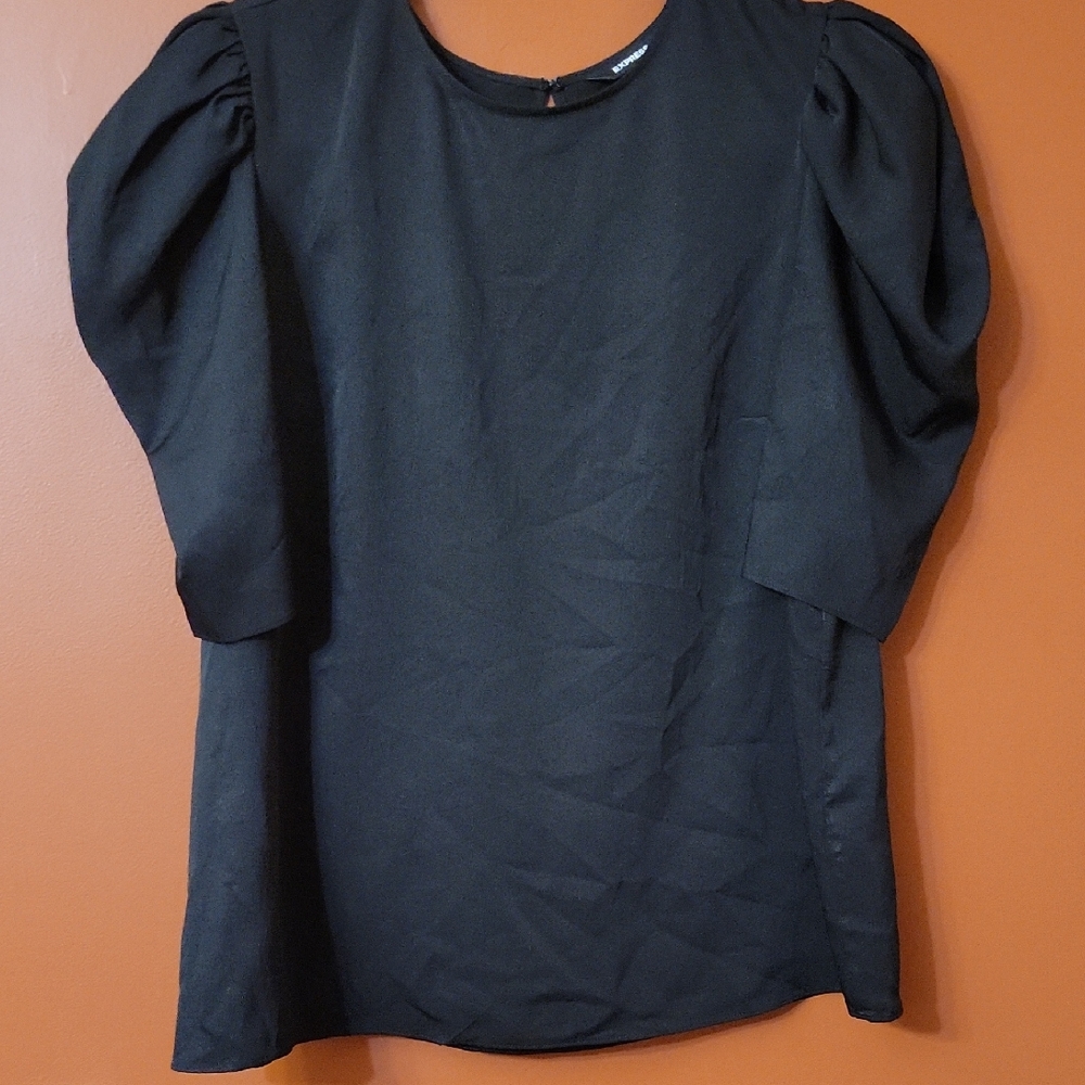 Express Black Puff Sleeve Blouse